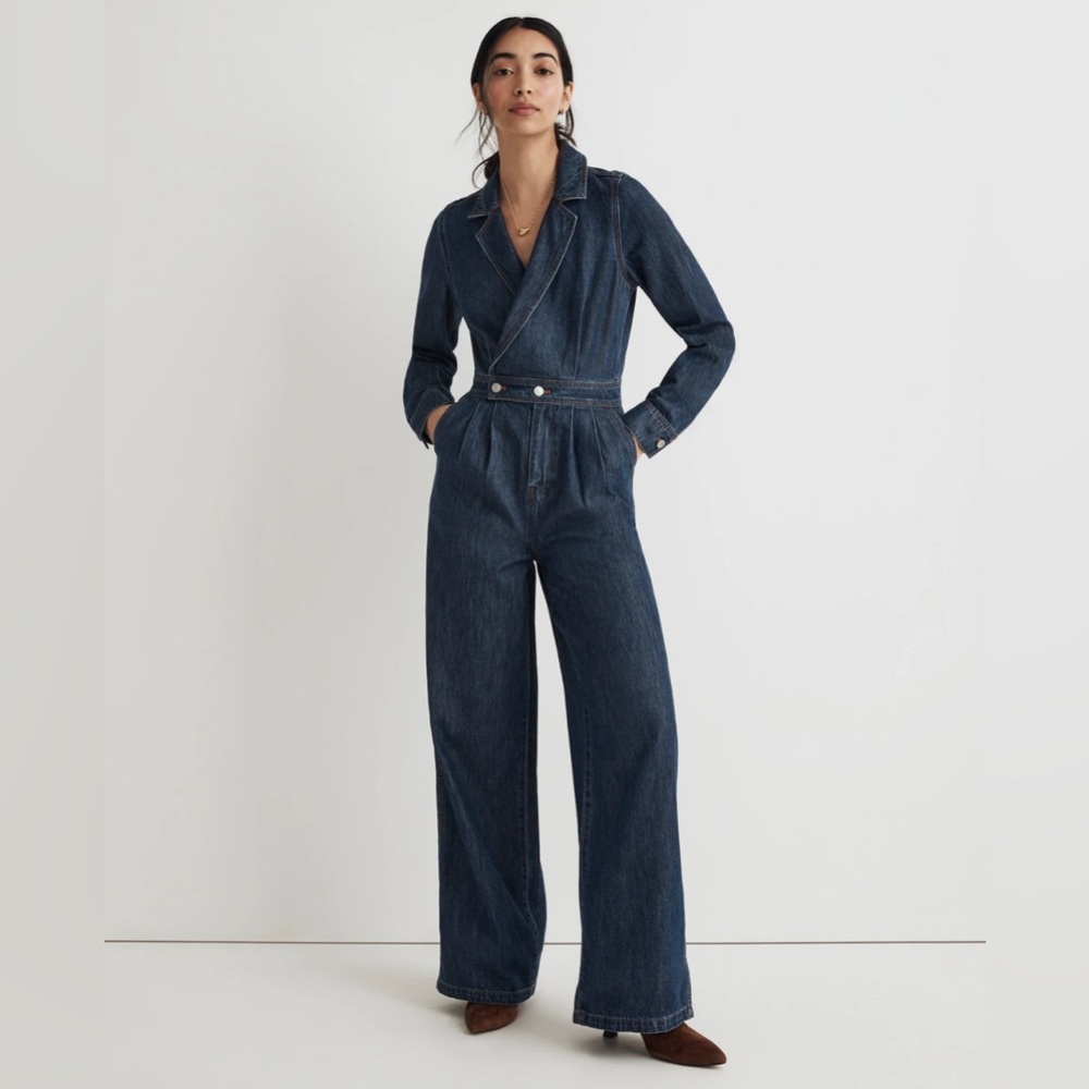 Madewell Denim Tailored Jumpsuit in Norvell Wash